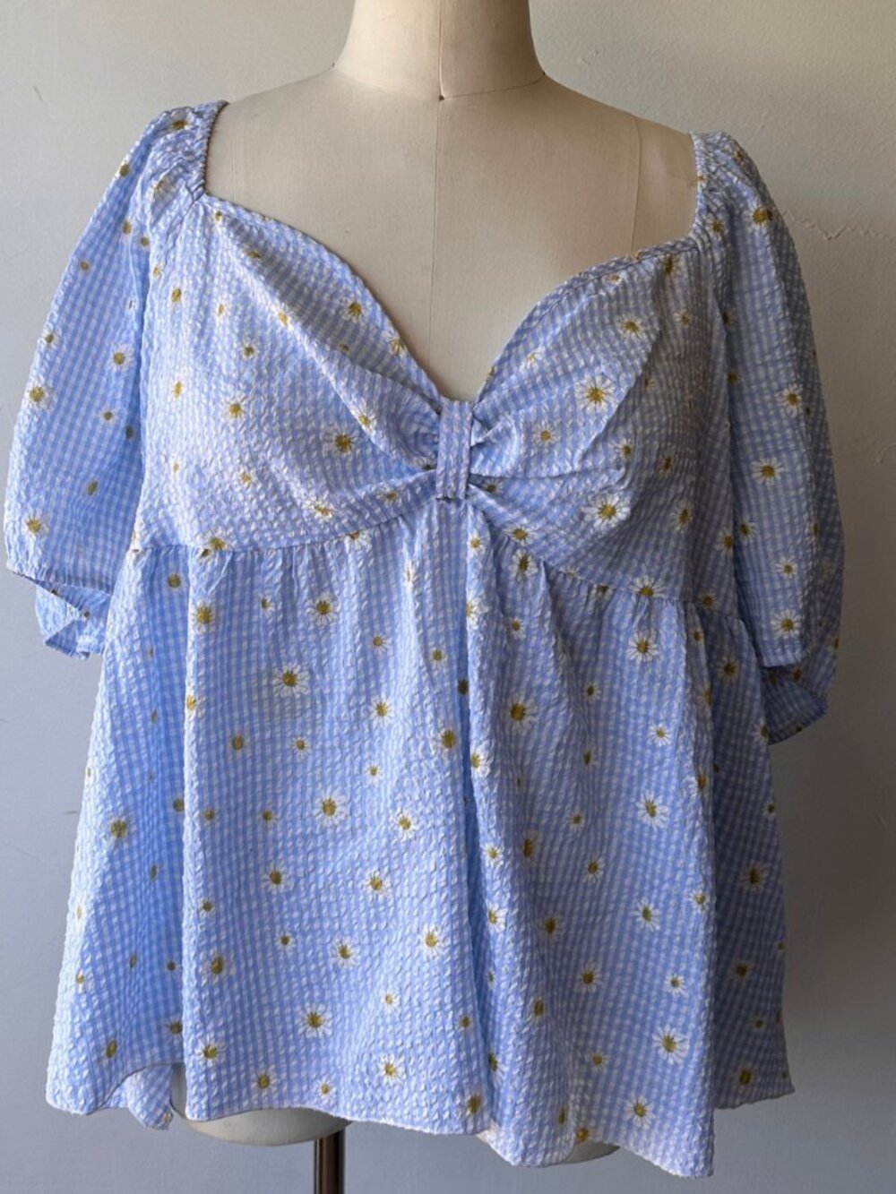 Plus Size daisy Gingham Top 32/34